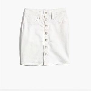 Madewell Off White Button-Front Denim Skirt